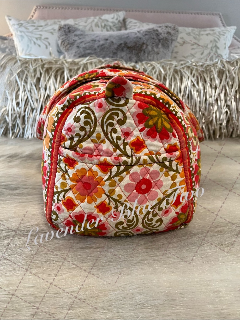 VERA BRADLEY Forloken 2011 M Duffle Bag Carryon Y2K Pink Orange Green Travel - Picture 4 of 12